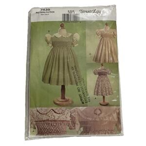 Vogue Teresa Layman Little Girls Dress Pattern 7435 Smocked Embroidered 2-4 NOS
